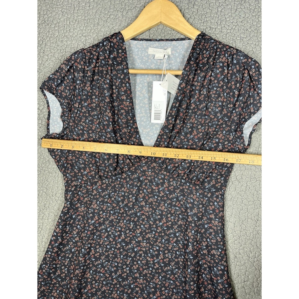 Outerknown Dress Sz Small Juniper Floral Ruffled Skater Waist Cap Sleeve $228 - Picture 8 of 11